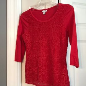 3/4 sleeve red top